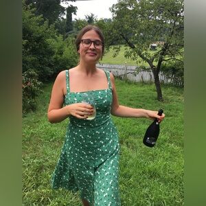 Reformation Midi Sundress green floral Sz 12